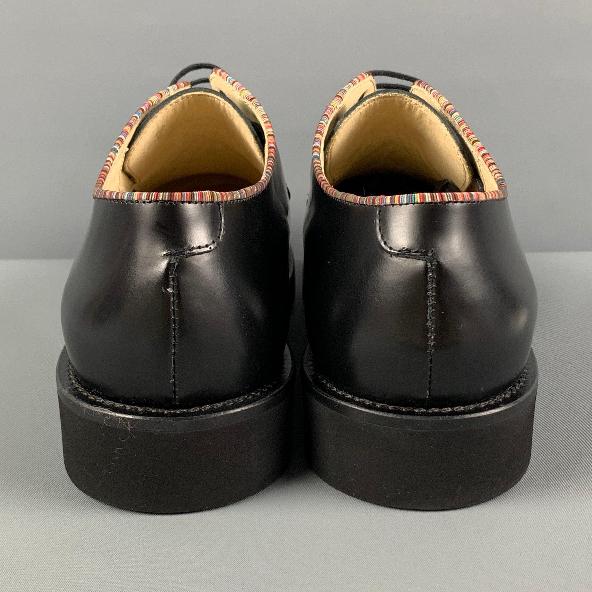 PAUL SMITH Size 11 Black Leather Lace Up Shoes For Sale 1