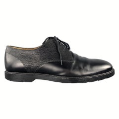 PAUL SMITH Size 11 Black Textured Leather Upper Lace Up Derbys Shoes