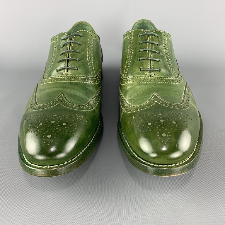 PAUL SMITH Size 11 Green Leather Wingtip Lace Up Brogues at 1stDibs | paul  smith brogues