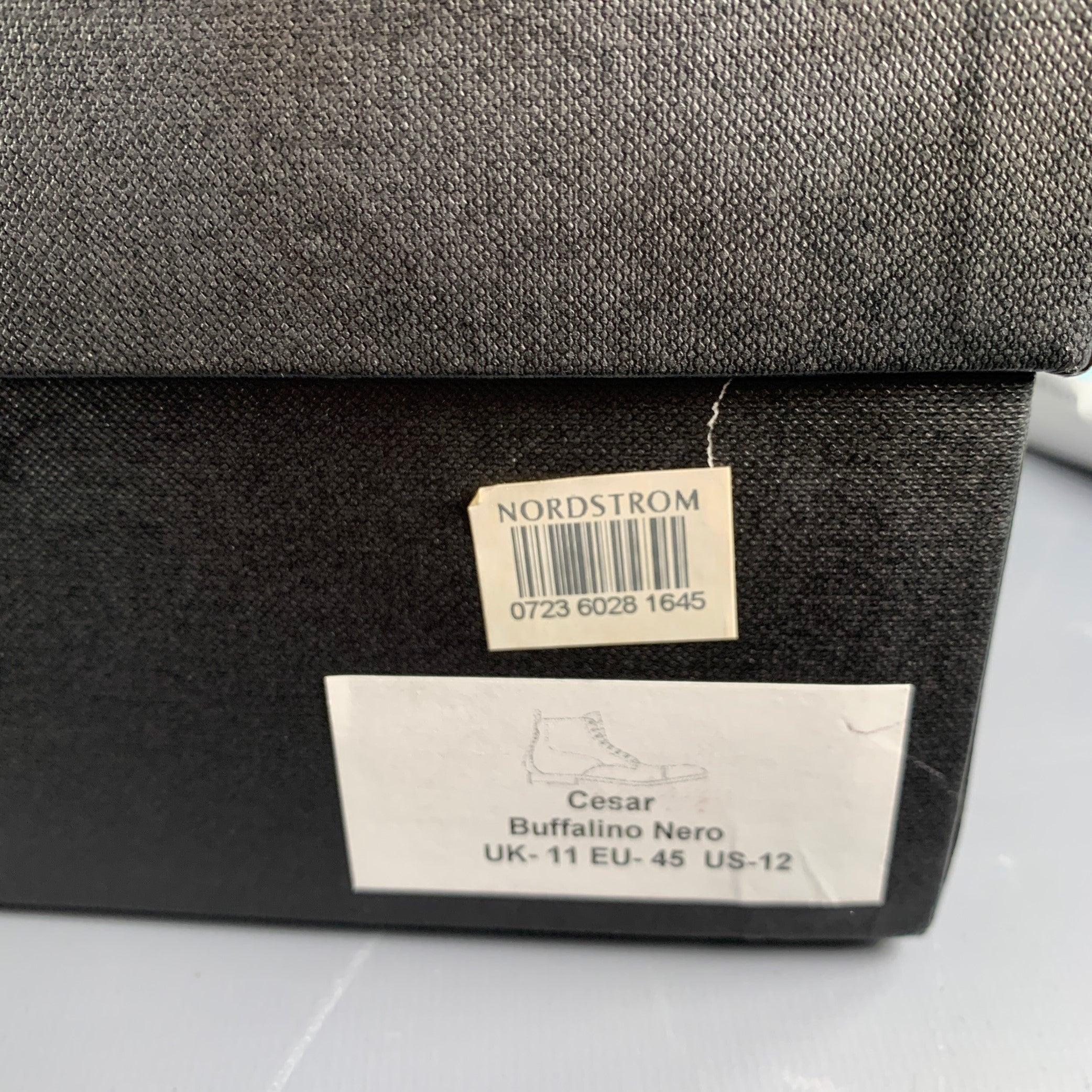 PAUL SMITH Size 12 Black Leather Lace-Up Ankle Boots For Sale 6