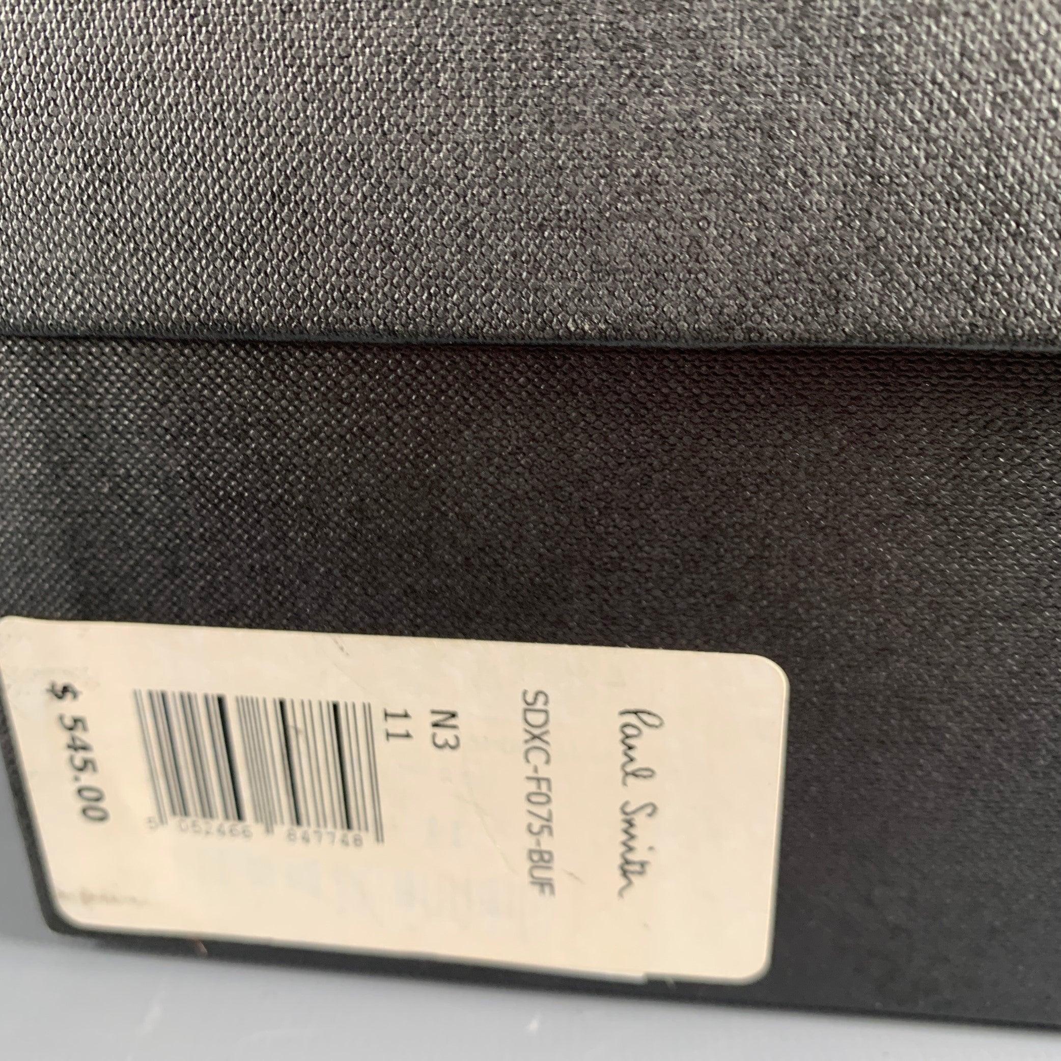 PAUL SMITH Size 12 Black Leather Lace-Up Ankle Boots For Sale 7
