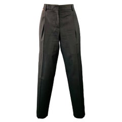 PAUL SMITH Size 2 Black Wool Twill Pleated Tapered Dress Pants