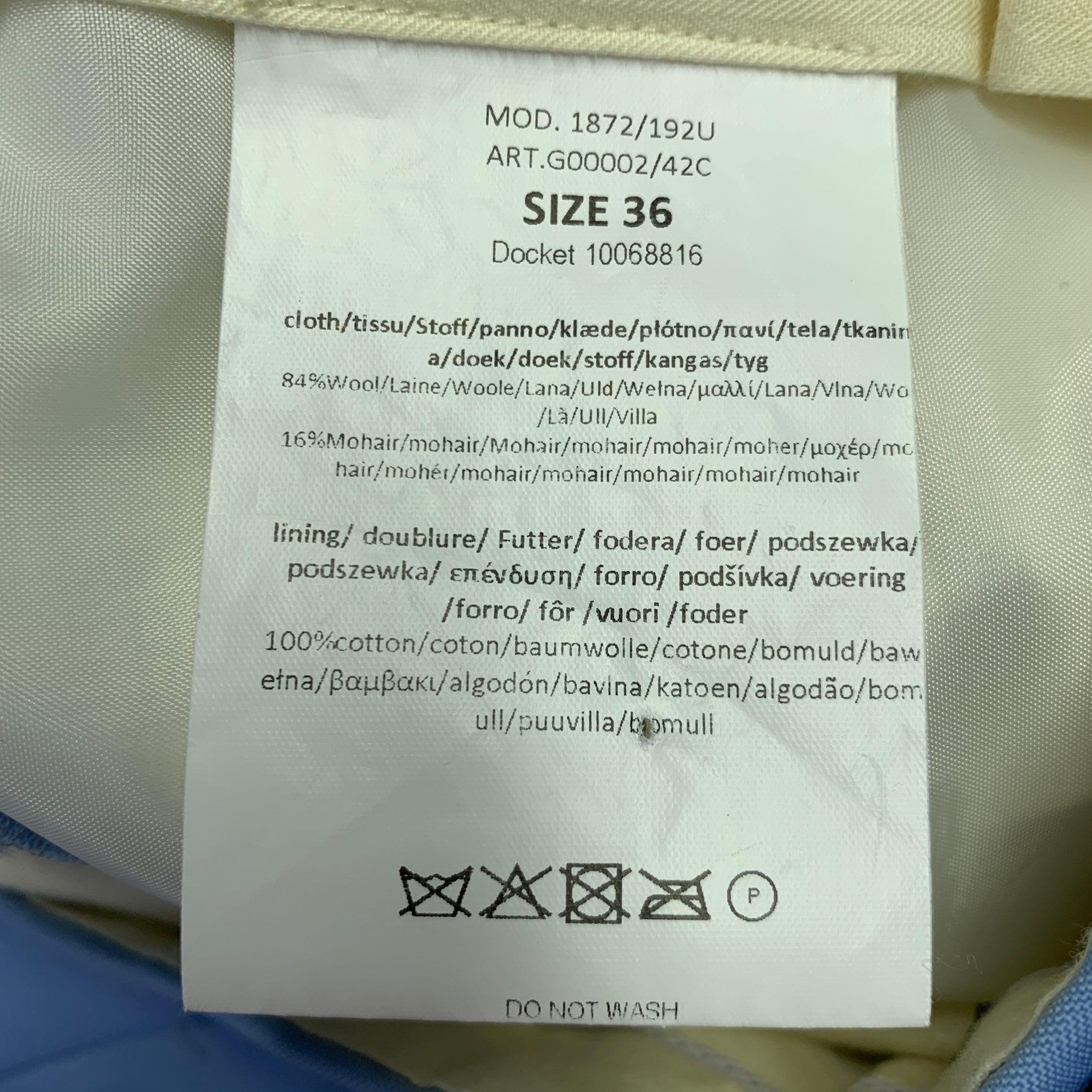 PAUL SMITH - Pantalon à fermeture éclair en mohair bleu, taille 32 en vente 2