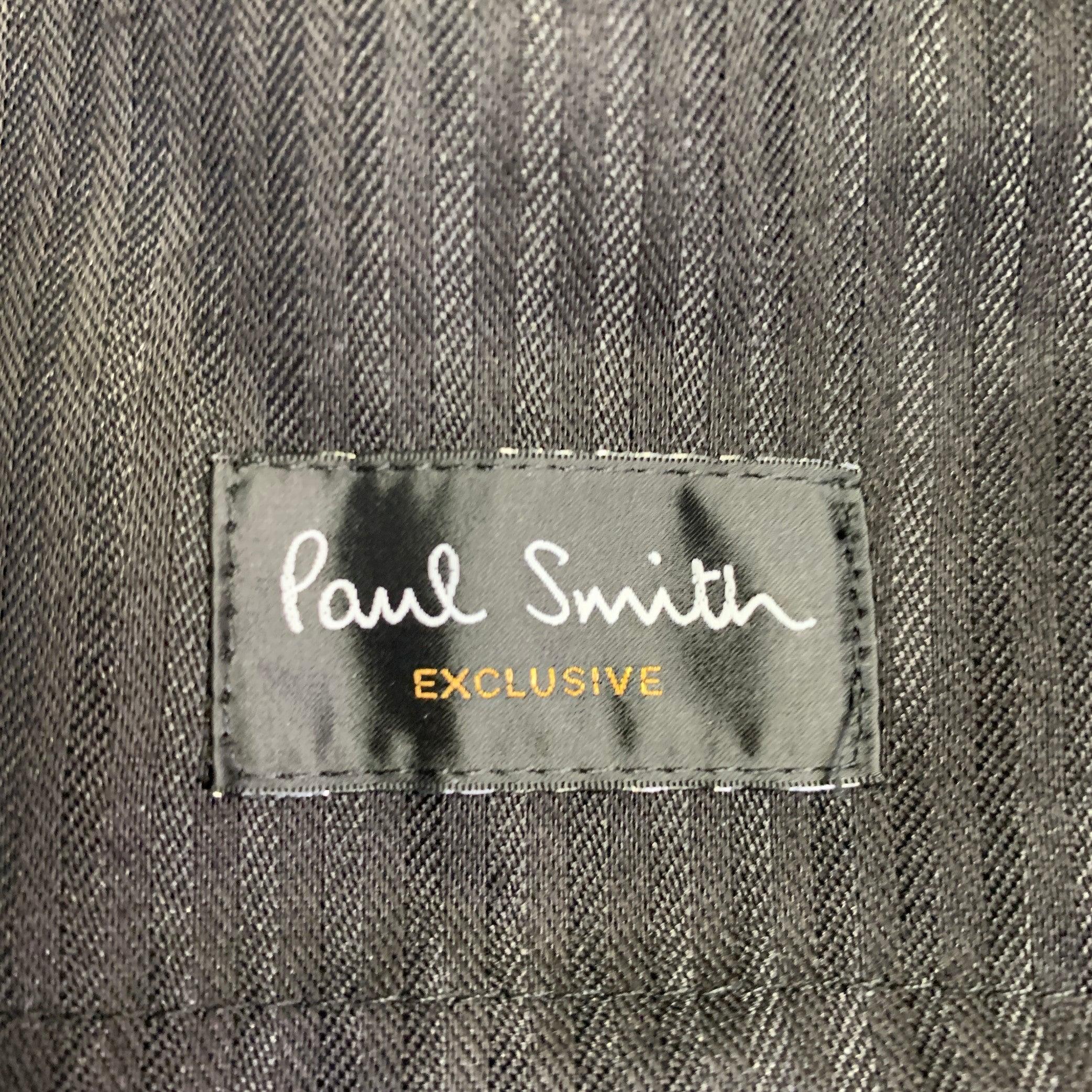 Paul Smith Taglia 32 - Lino grigio antracite - Pantaloni casual affusolati e anteriori piatti In condizioni buone in vendita a San Francisco, CA