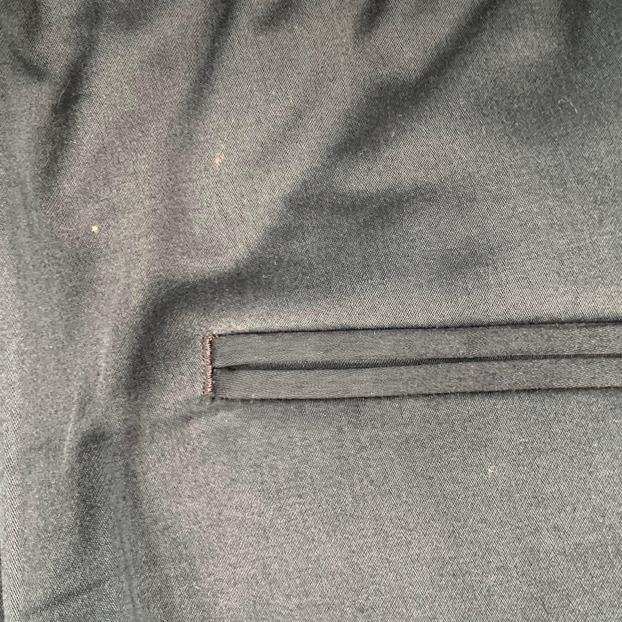 Purple PAUL SMITH Size 32 Navy Drawstring Waistband Tapered Casual Pants For Sale