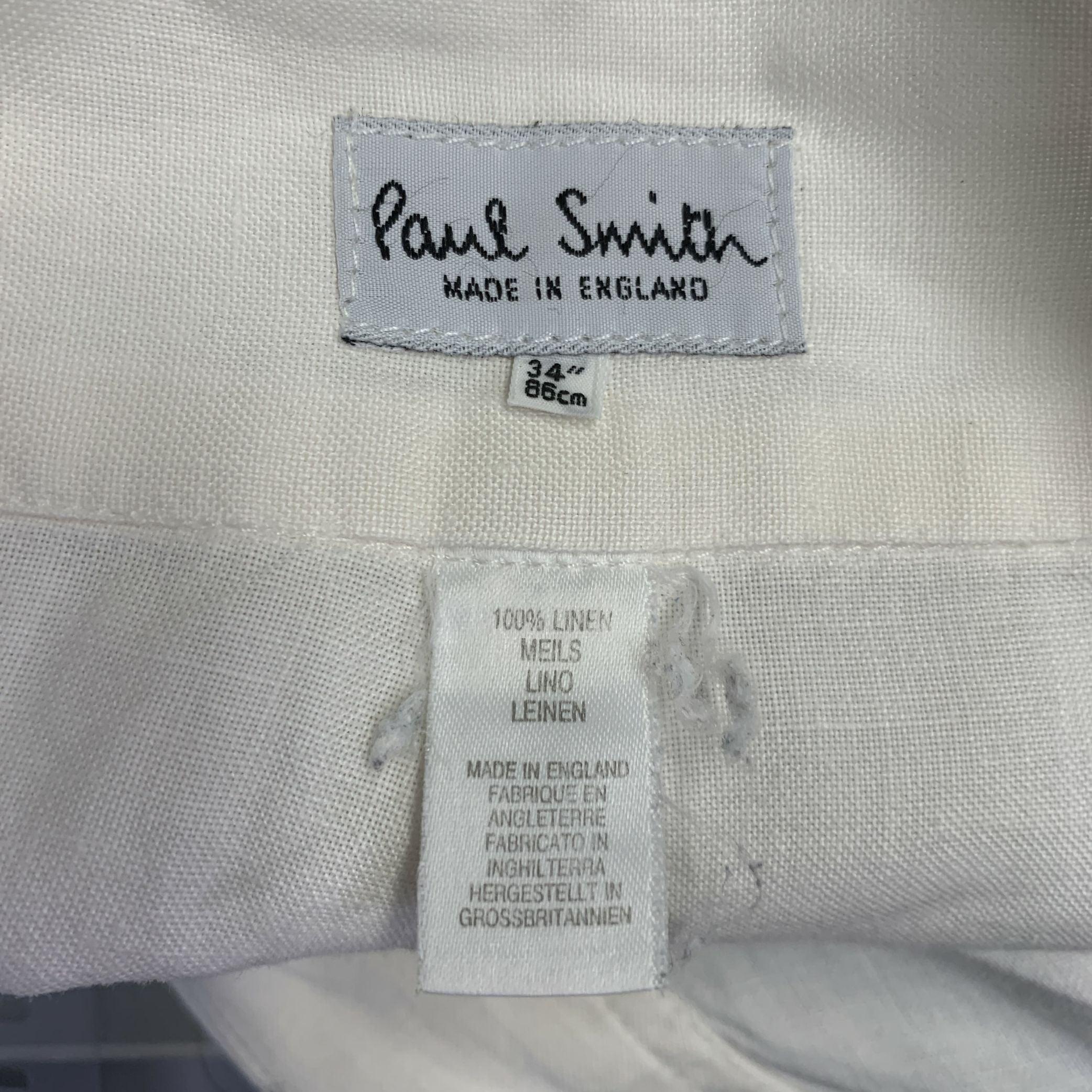 Beige Paul Smith Taglia 34 Crema Pantaloncini in lino plissettati a gamba larga con chiusura a bottone in vendita