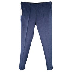 PAUL SMITH Size 34 Navy Wool Flat Front Tapered Cuffed Dress Pants