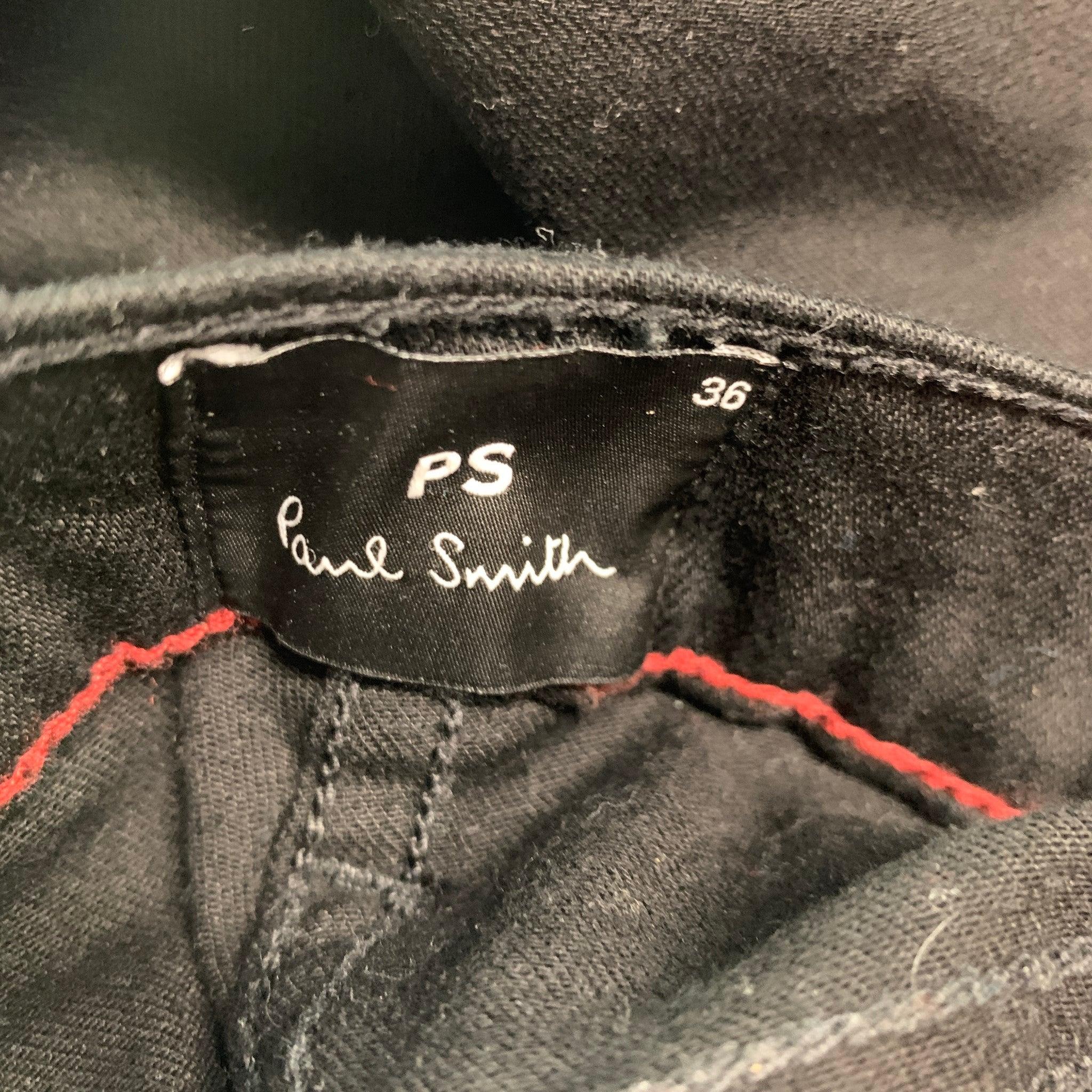 PAUL SMITH Size 36 Black Cotton Blend Jeans For Sale 2
