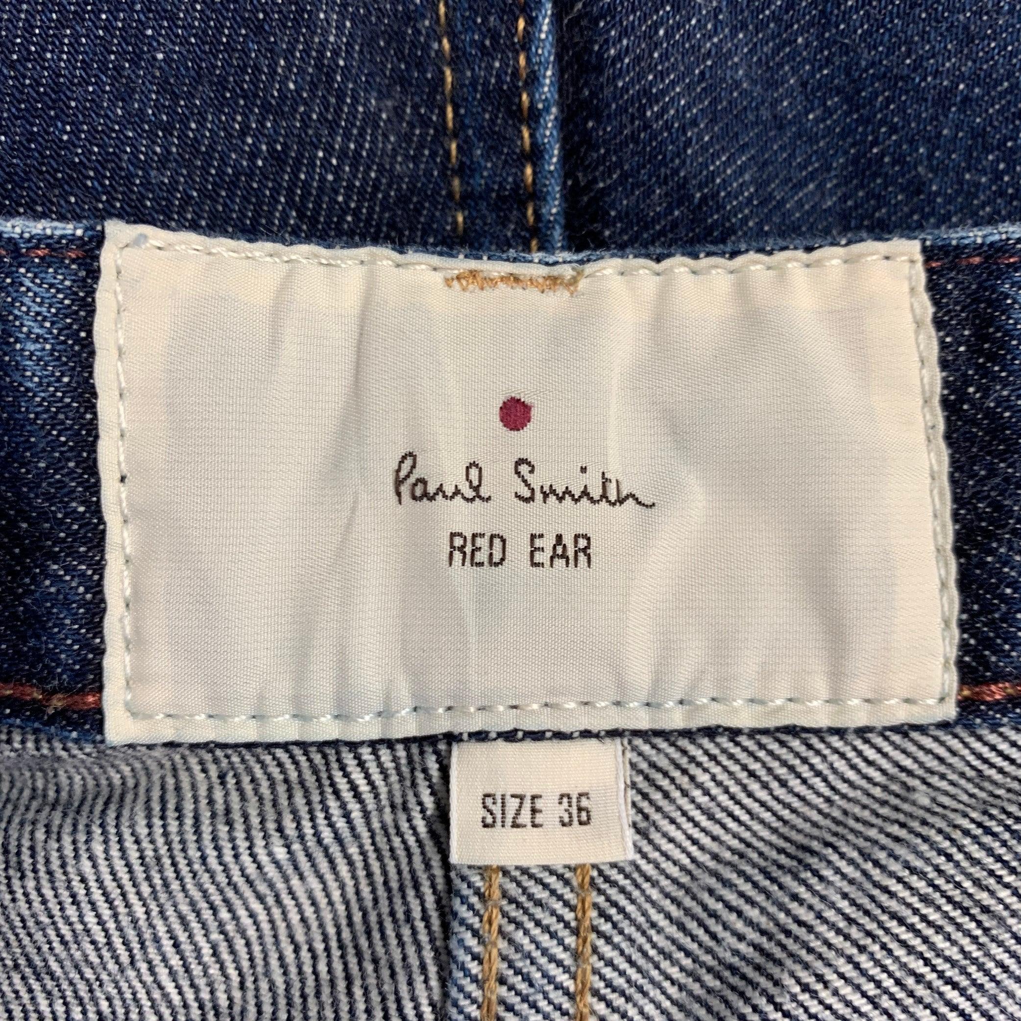 PAUL SMITH Talla 36 Vaqueros rectos japoneses con orillo de algodón azul con pespuntes en contraste en venta 1