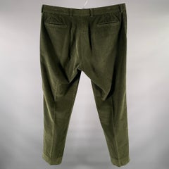 PAUL SMITH Size 36 Green Corduroy Cotton Blend Straight Casual Pants