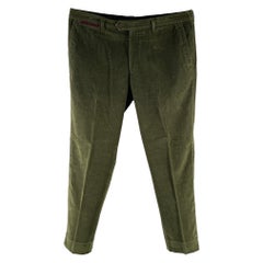 PAUL SMITH Size 36 Green Corduroy Cotton Blend Straight Casual Pants