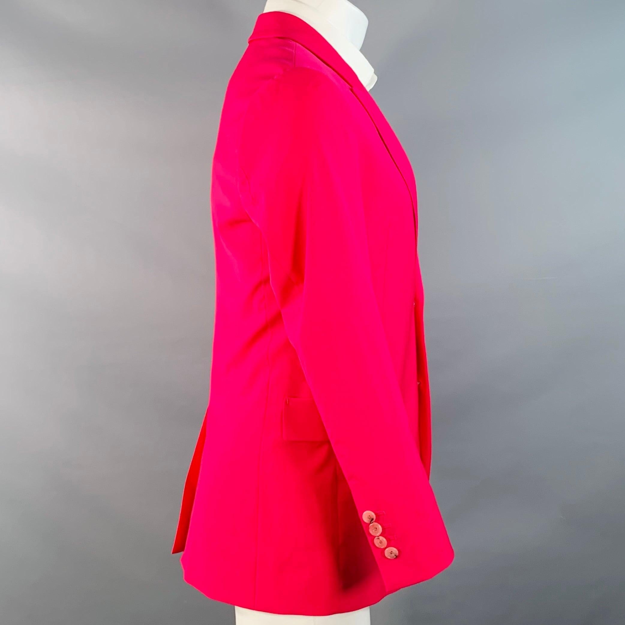PAUL SMITH Size 36 Pink Fuchsia Wool Blend Peak Lapel Sport Coat In Excellent Condition For Sale In San Francisco, CA