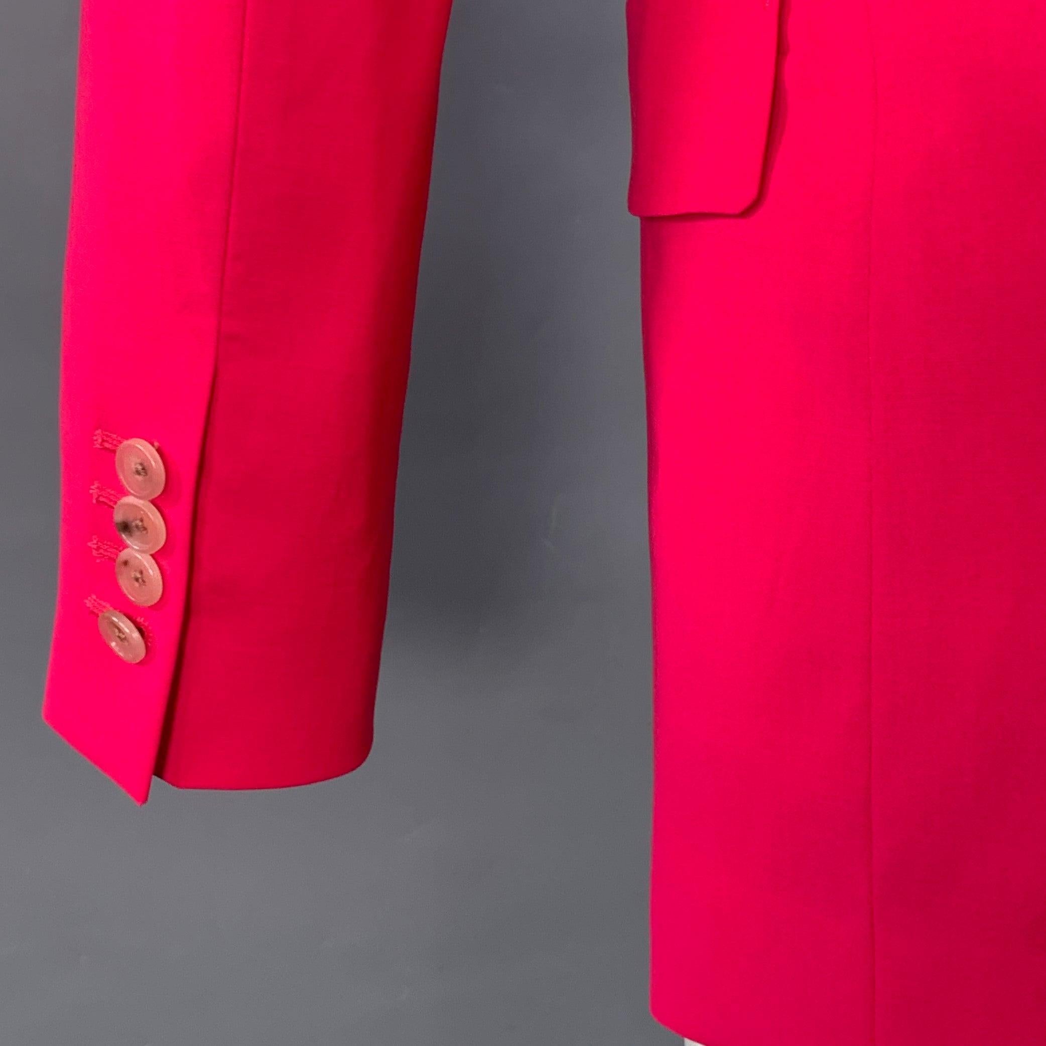 PAUL SMITH Size 36 Pink Fuchsia Wool Blend Peak Lapel Sport Coat For Sale 1