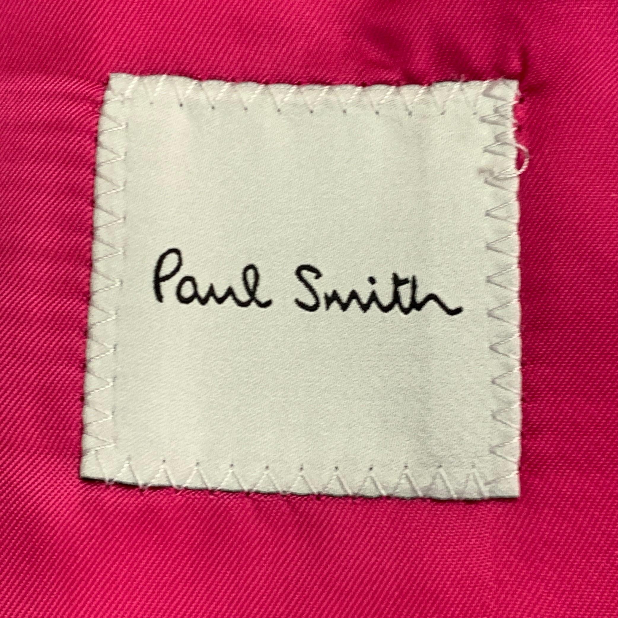 PAUL SMITH Size 36 Pink Fuchsia Wool Blend Peak Lapel Sport Coat For Sale 2