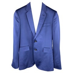 PAUL SMITH Size 36 Royal Blue Viscose Blend Notch Lapel Sport Coat