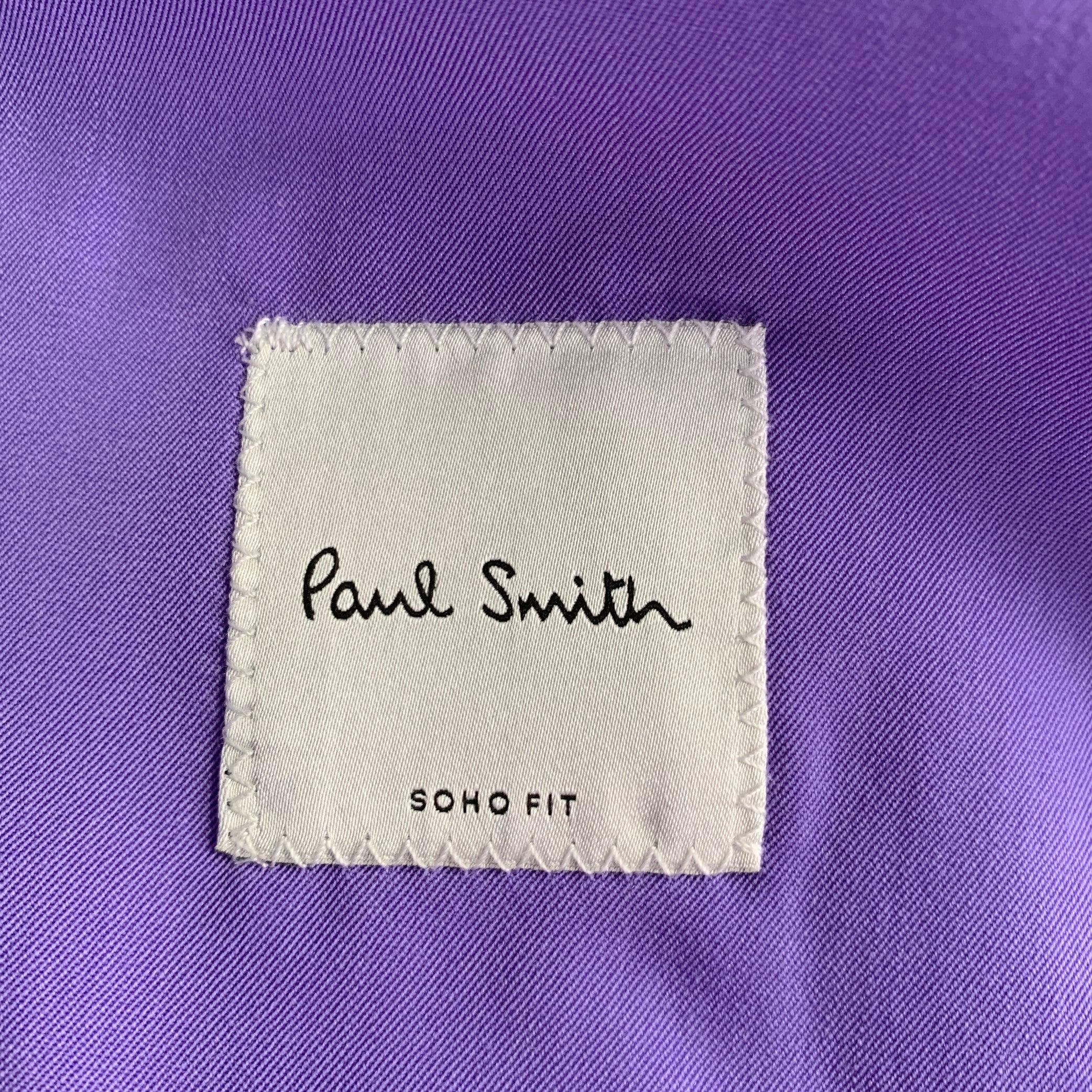 PAUL SMITH Taille 36 Costume Soho Fit Purple Lavender Wool Notch Lapel (laine à revers) en vente 3