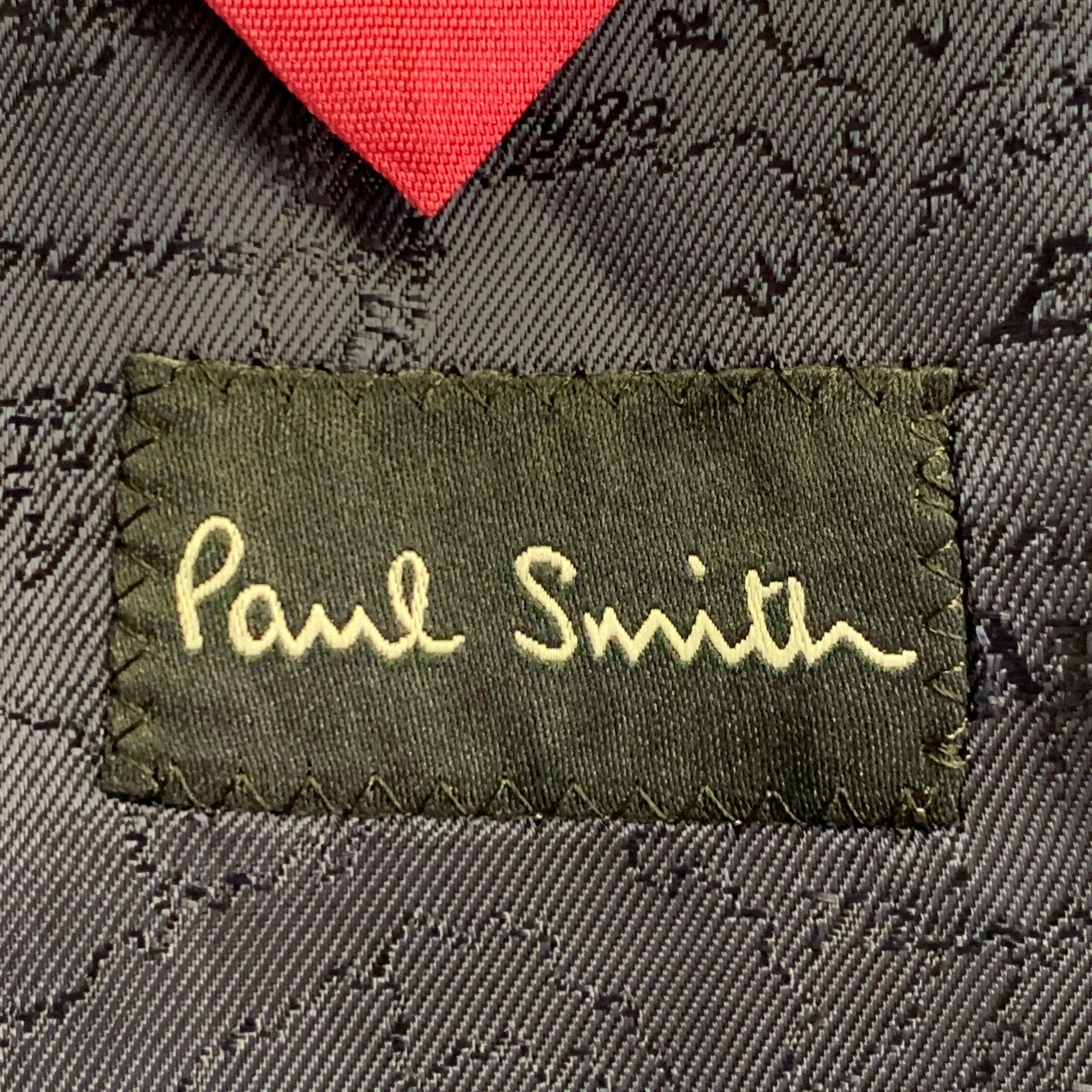 Paul Smith taglia 38 Cappotto sportivo in lana con risvolto a tacche, nero e blu. in vendita 1