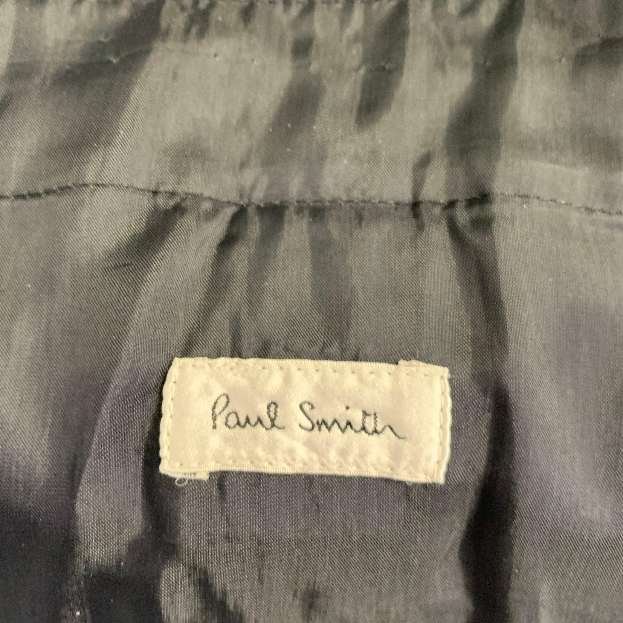 PAUL SMITH Size 38 Black Cotton Blend Single Breasted Sport Coat For Sale 2