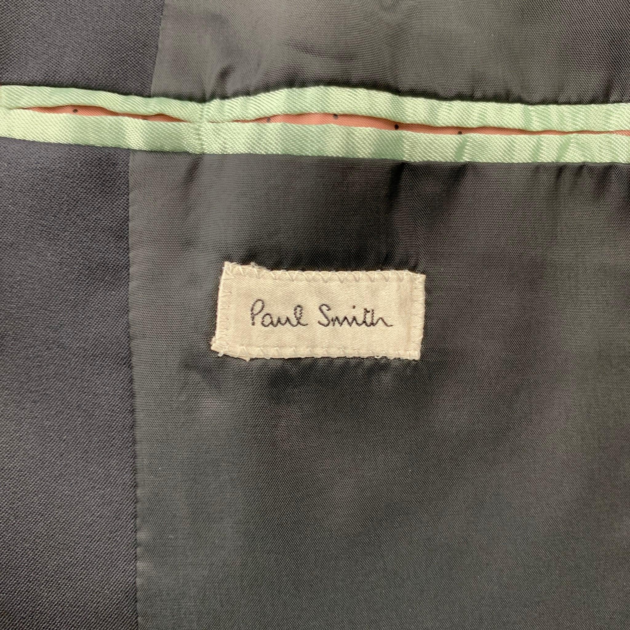 PAUL SMITH Size 38 Black Wool / Cashmere Tuxedo Sport Coat For Sale 3
