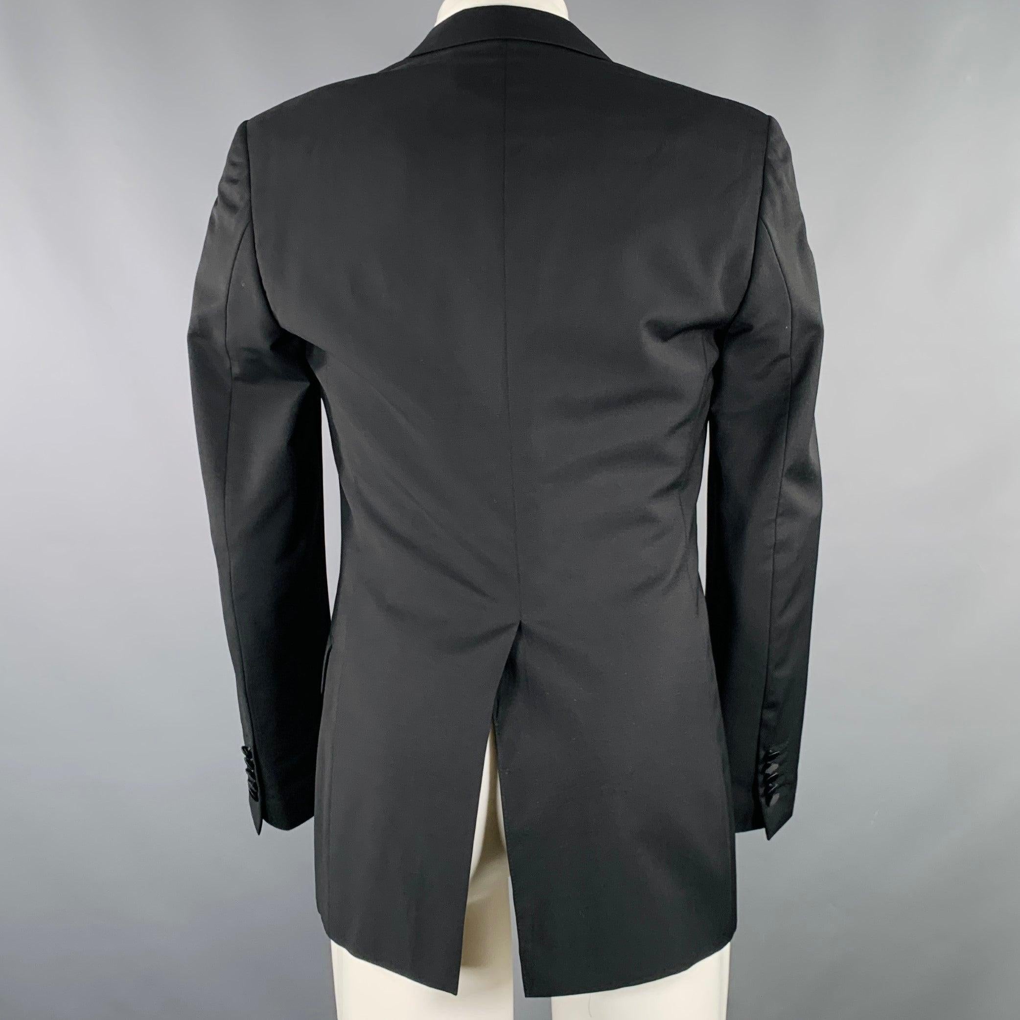 Noir PAUL SMITH Taille 38 Manteau de sport de smoking noir en laine et mohair en vente