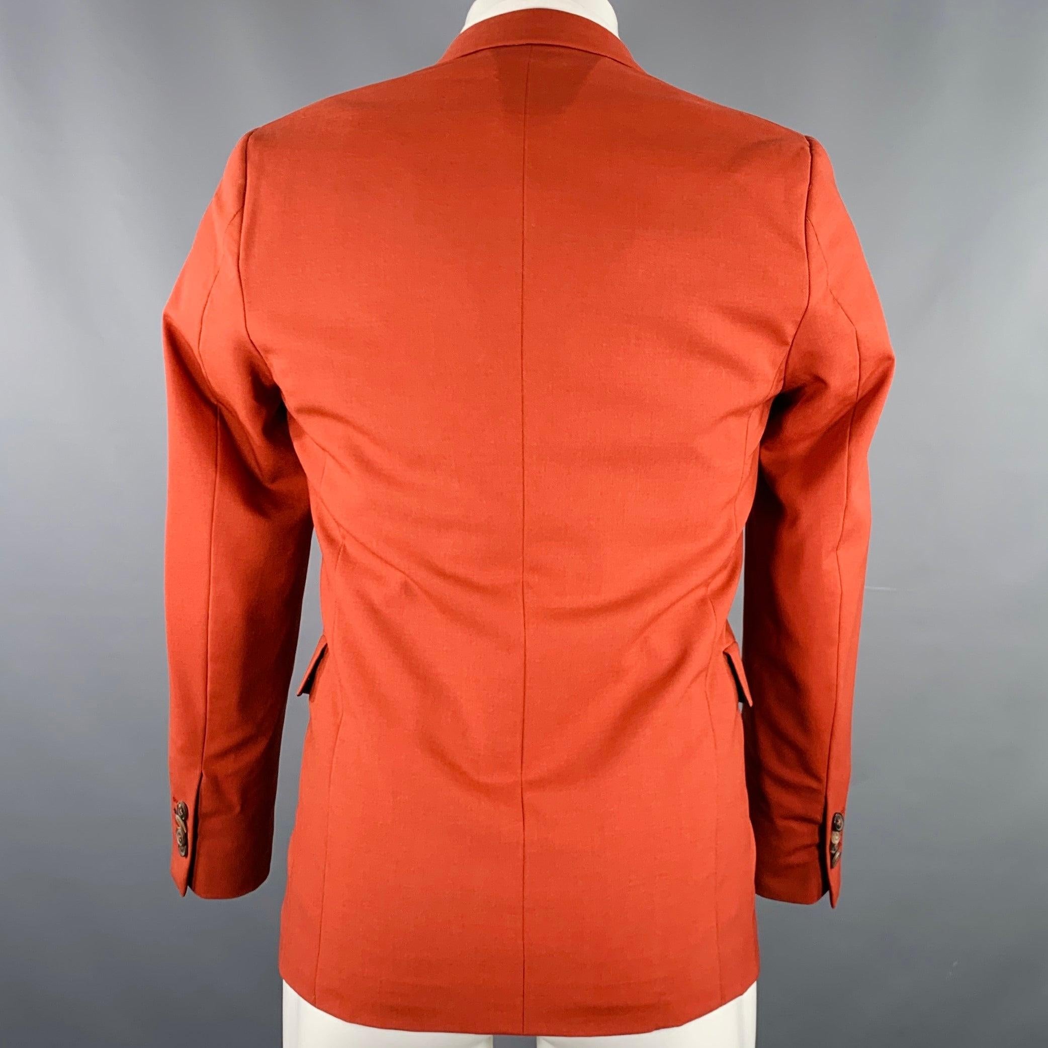 PAUL SMITH Größe 38 Brown Brick Wool Single Breasted Sport Coat (Rot) im Angebot