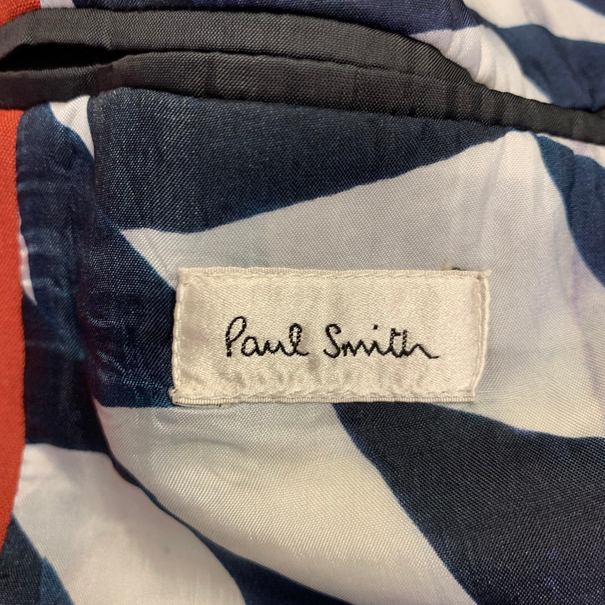 PAUL SMITH Größe 38 Brown Brick Wool Single Breasted Sport Coat Herren im Angebot