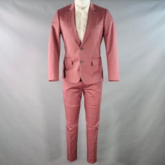 PAUL SMITH Size 38 Burgundy Mauve Cotton Blend Single Breasted Slim Fit Suit