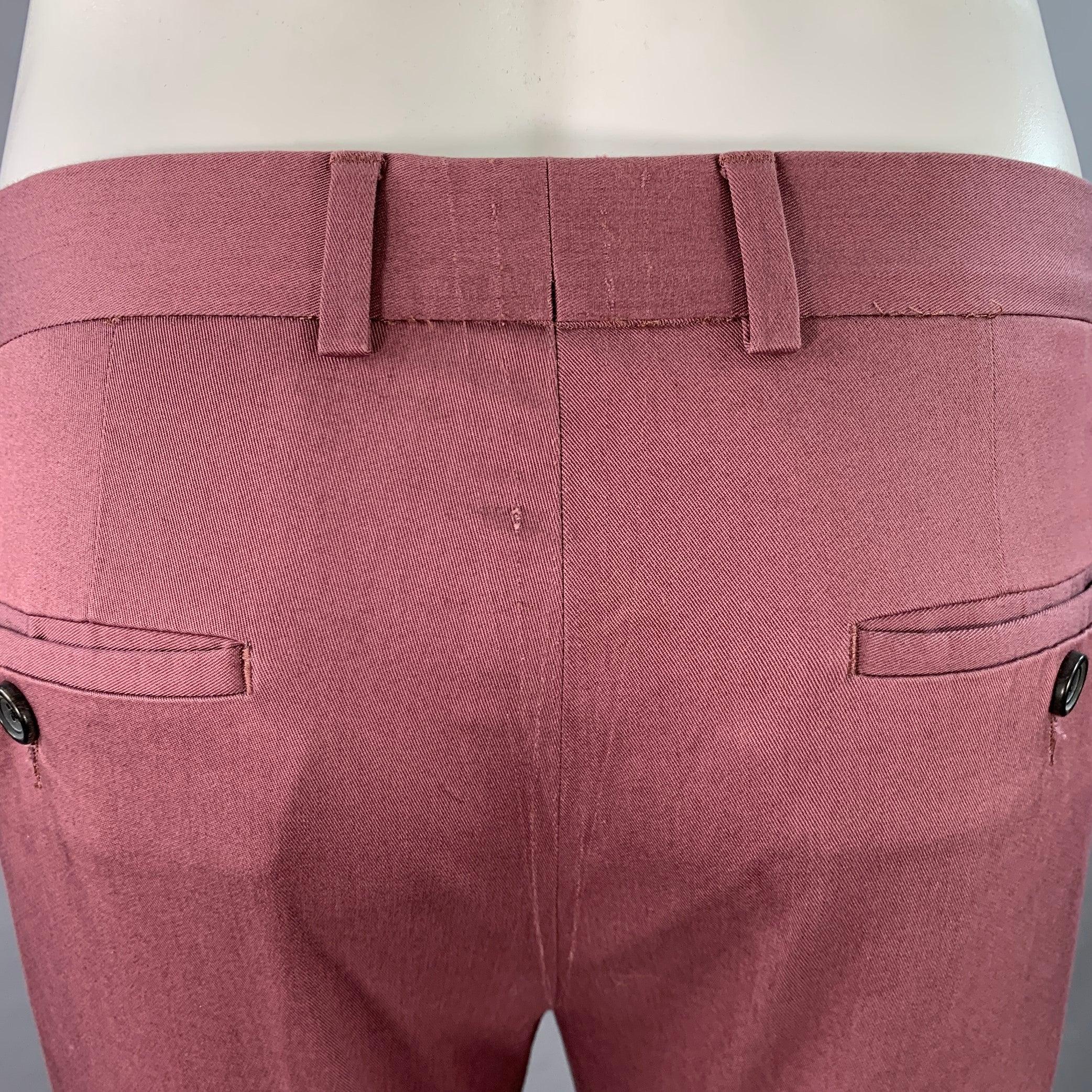 PAUL SMITH Taille 38 Burgundy Mauve Cotton Blend Single Breasted Slim Fit Suit en vente 1