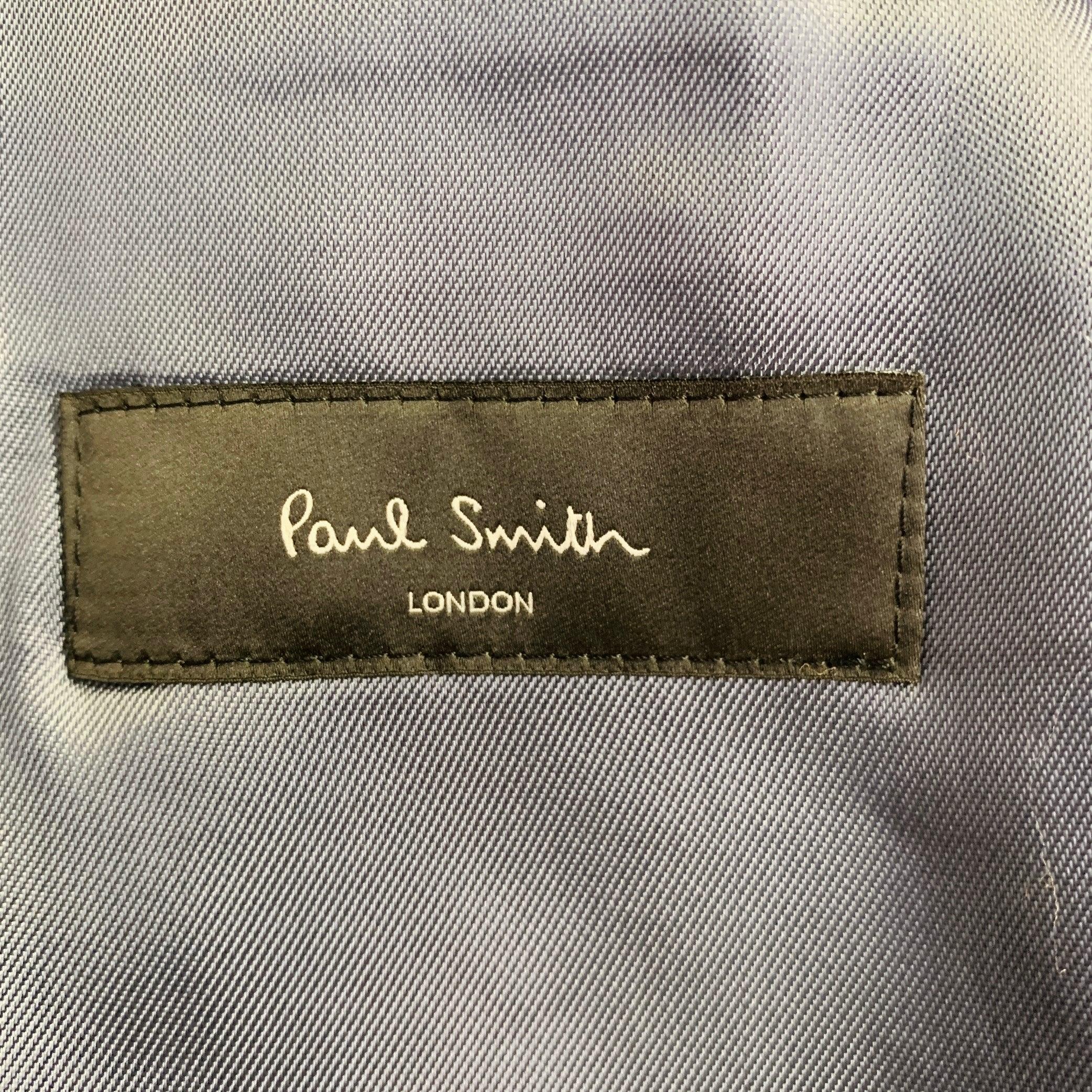 PAUL SMITH Taille 38 Burgundy Mauve Cotton Blend Single Breasted Slim Fit Suit en vente 3