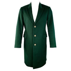 PAUL SMITH Size 38 Forest Green Wool Cashmere Peak Lapel Coat