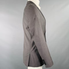 PAUL SMITH Einreihiger Sportmantel aus grauer Wolle und Mohair, Größe 38
