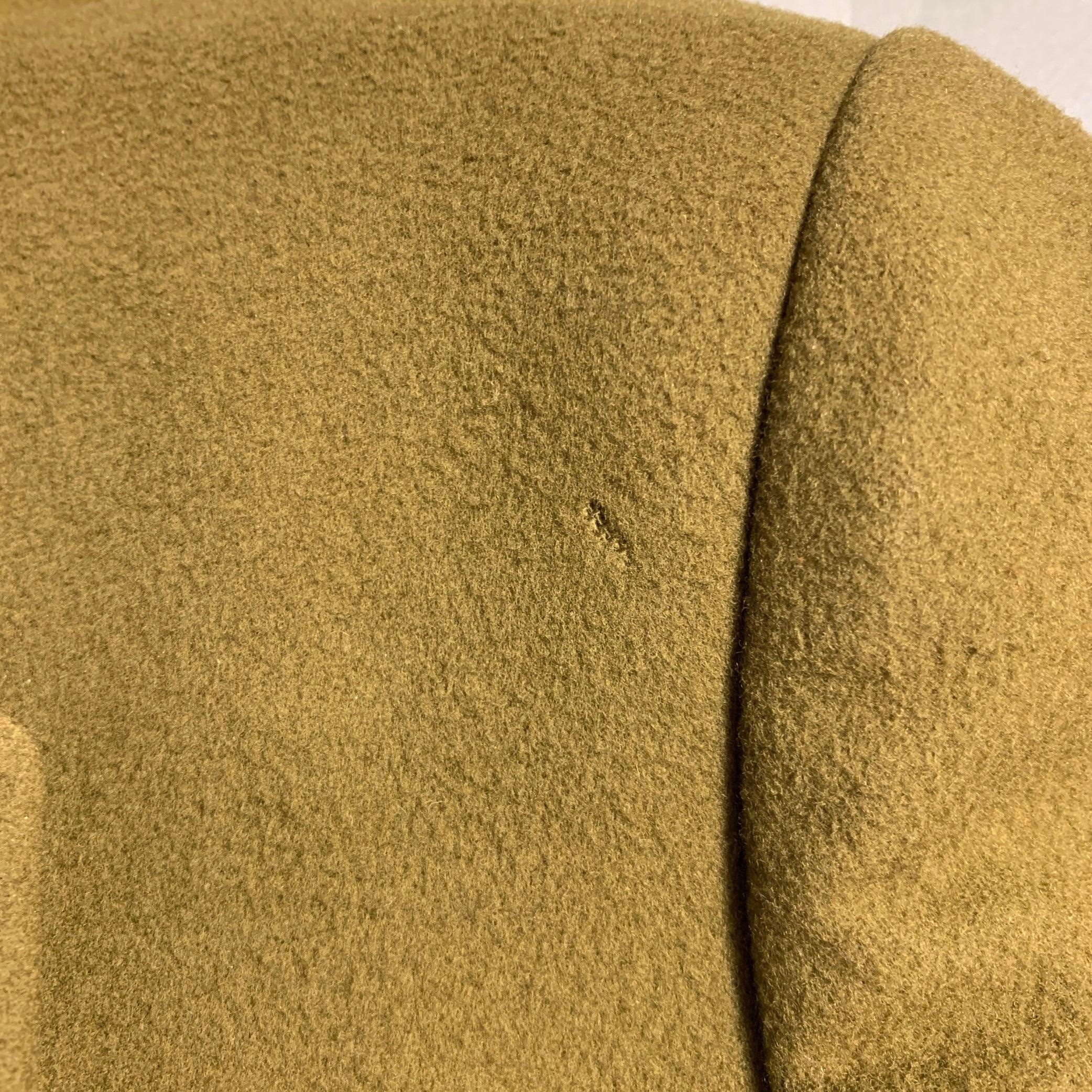 Men's PAUL SMITH Size 38 Olive Green Wool Cashmere Peak Lapel Coat For Sale