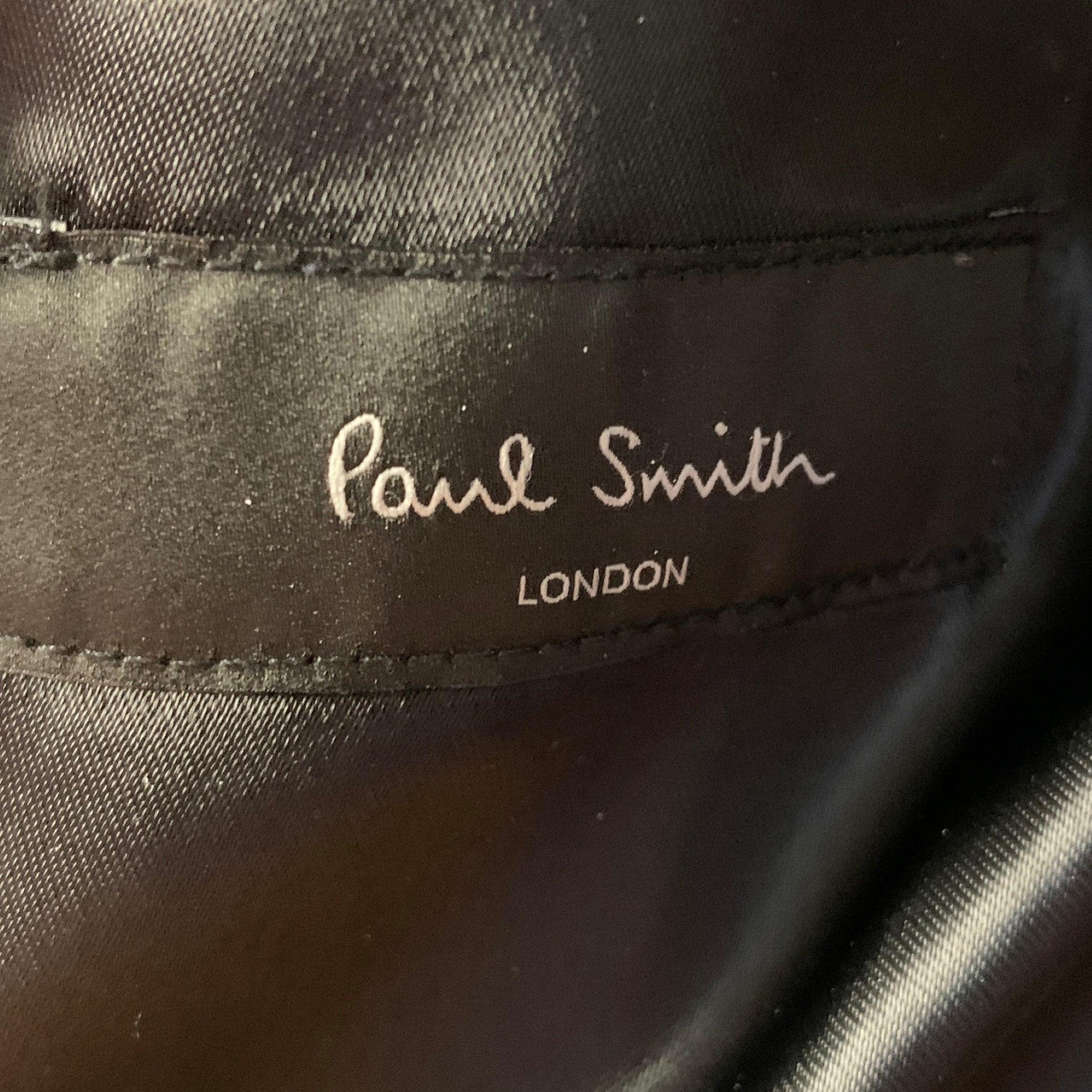 PAUL SMITH Size 38 Olive Green Wool Cashmere Peak Lapel Coat For Sale 2