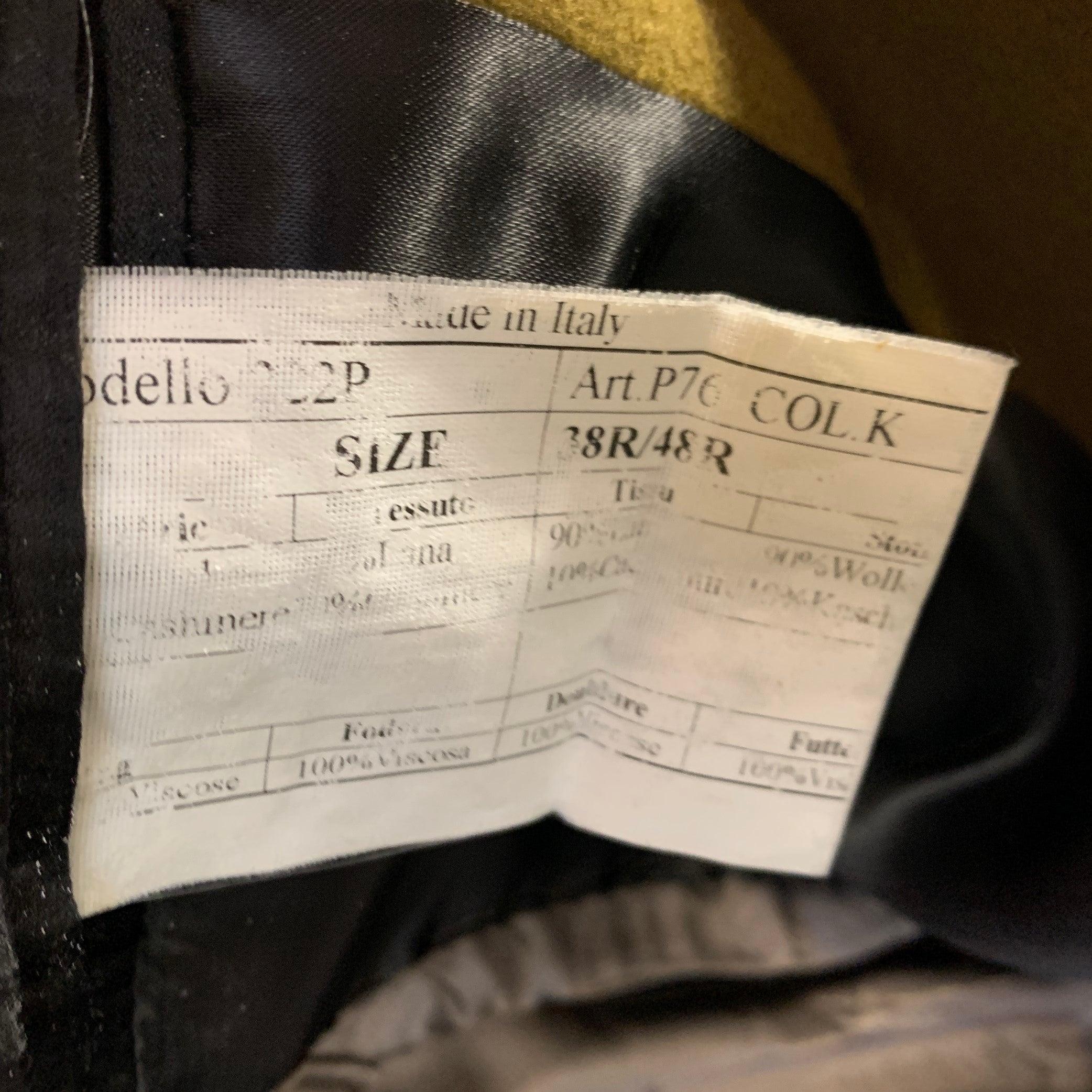 PAUL SMITH Size 38 Olive Green Wool Cashmere Peak Lapel Coat For Sale 3