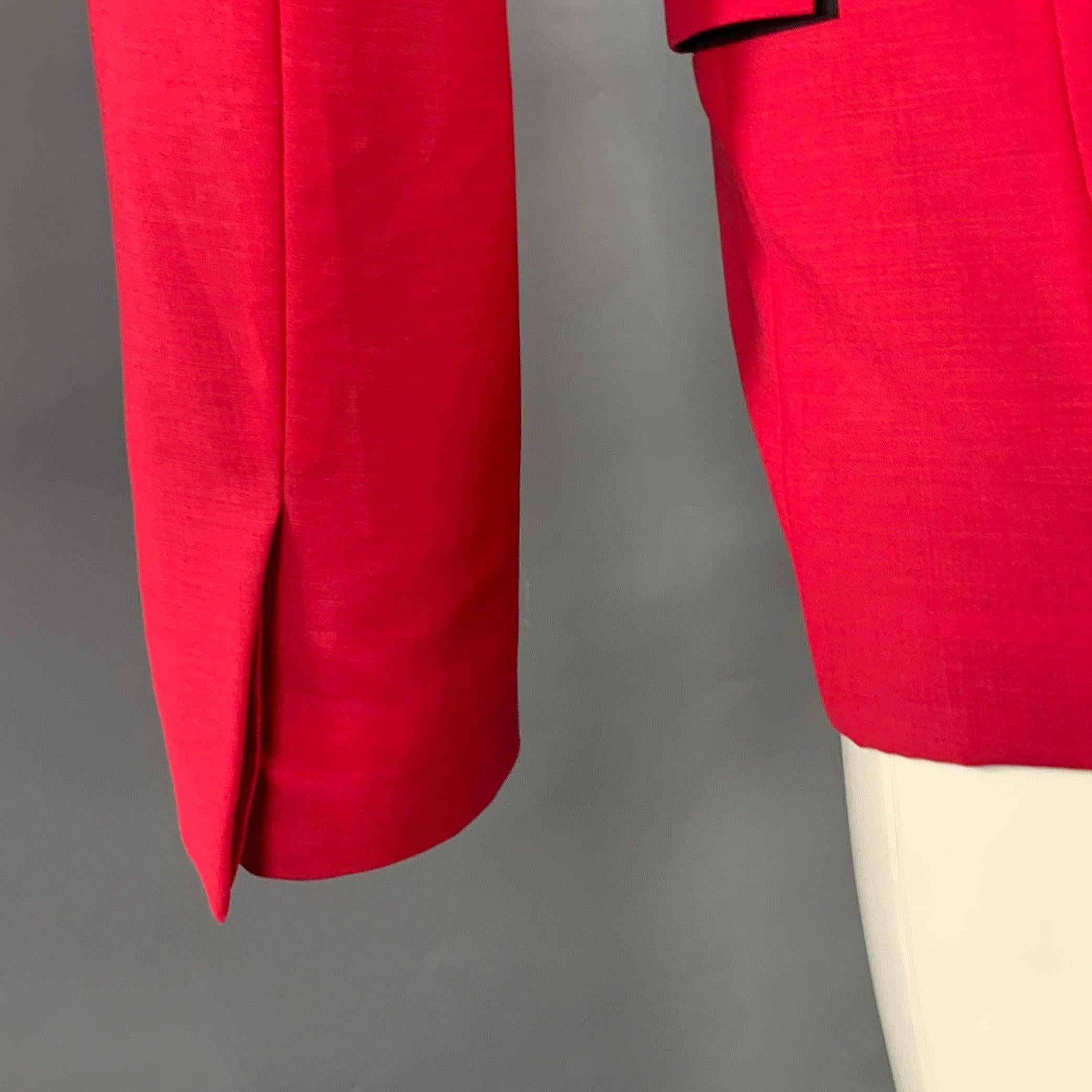 Uomo PAUL SMITH Size 38 Red Black Wool Mohair Peak Lapel Sport Coat in vendita