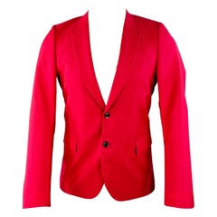 PAUL SMITH Taille 38 Red Black Wool Mohair Peak Lapel Sport Coat
