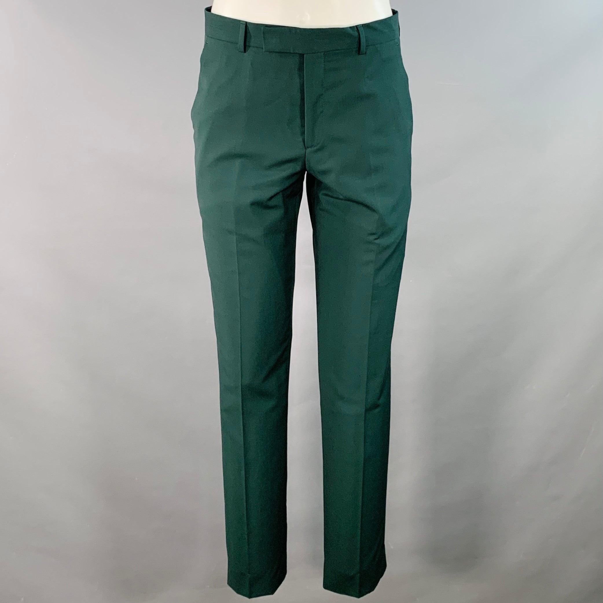 PAUL SMITH Anzug mit Kerbrevers aus grüner Wolle und Mohair, Größe 38 Regular im Zustand „Gut“ im Angebot in San Francisco, CA