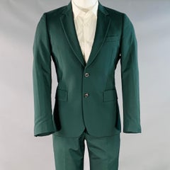 PAUL SMITH Anzug mit Kerbrevers aus grüner Wolle und Mohair, Größe 38 Regular