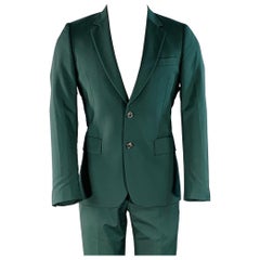 PAUL SMITH Anzug mit Kerbrevers aus grüner Wolle und Mohair, Größe 38 Regular