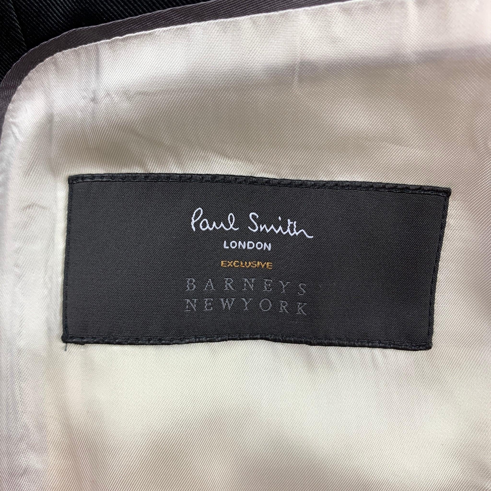 PAUL SMITH Size 38 Regular Navy Wool / Mohair Peak Lapel Tuxedo Sport Coat For Sale 4