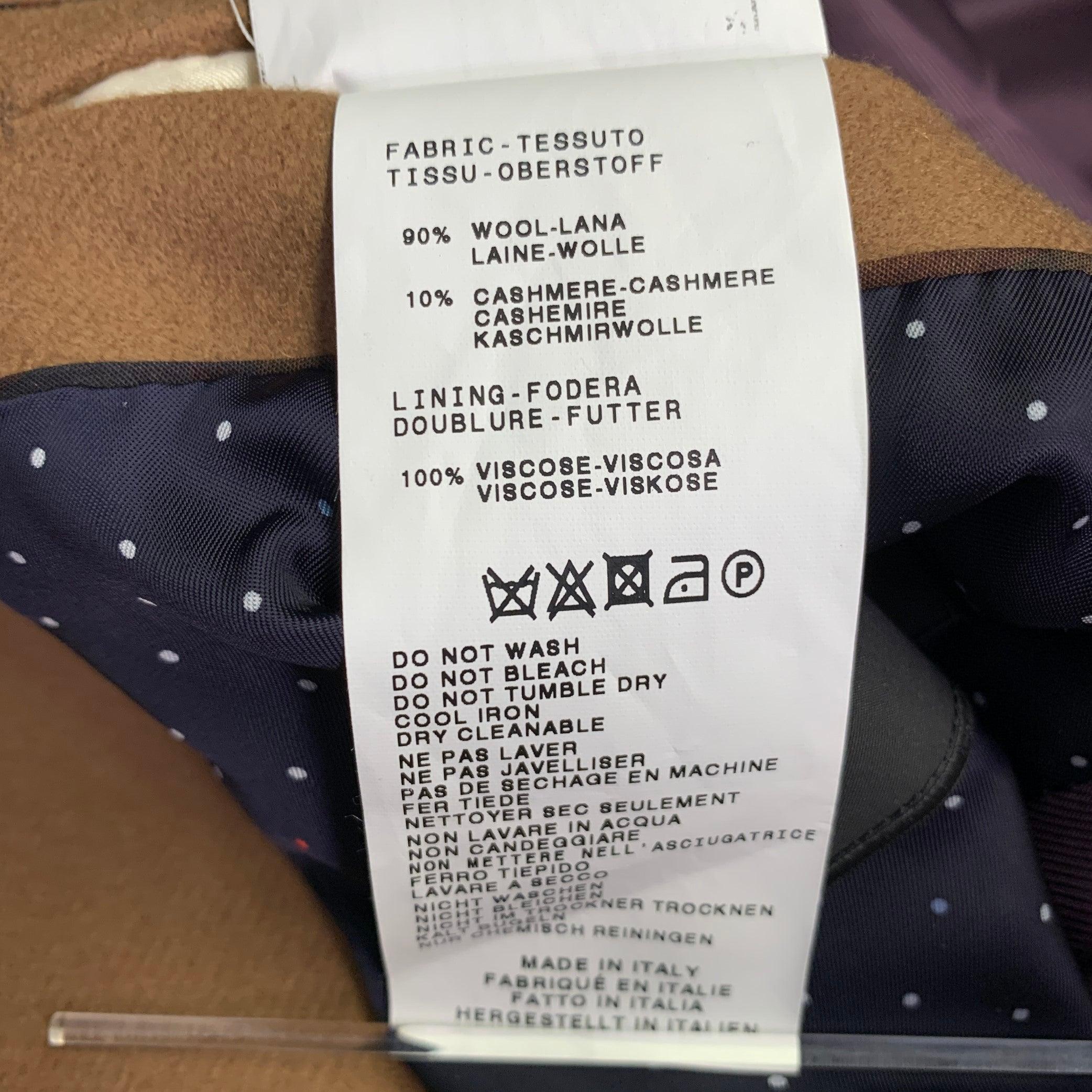 PAUL SMITH Size 38 Tan Brown Wool Cashmere Coat For Sale 6
