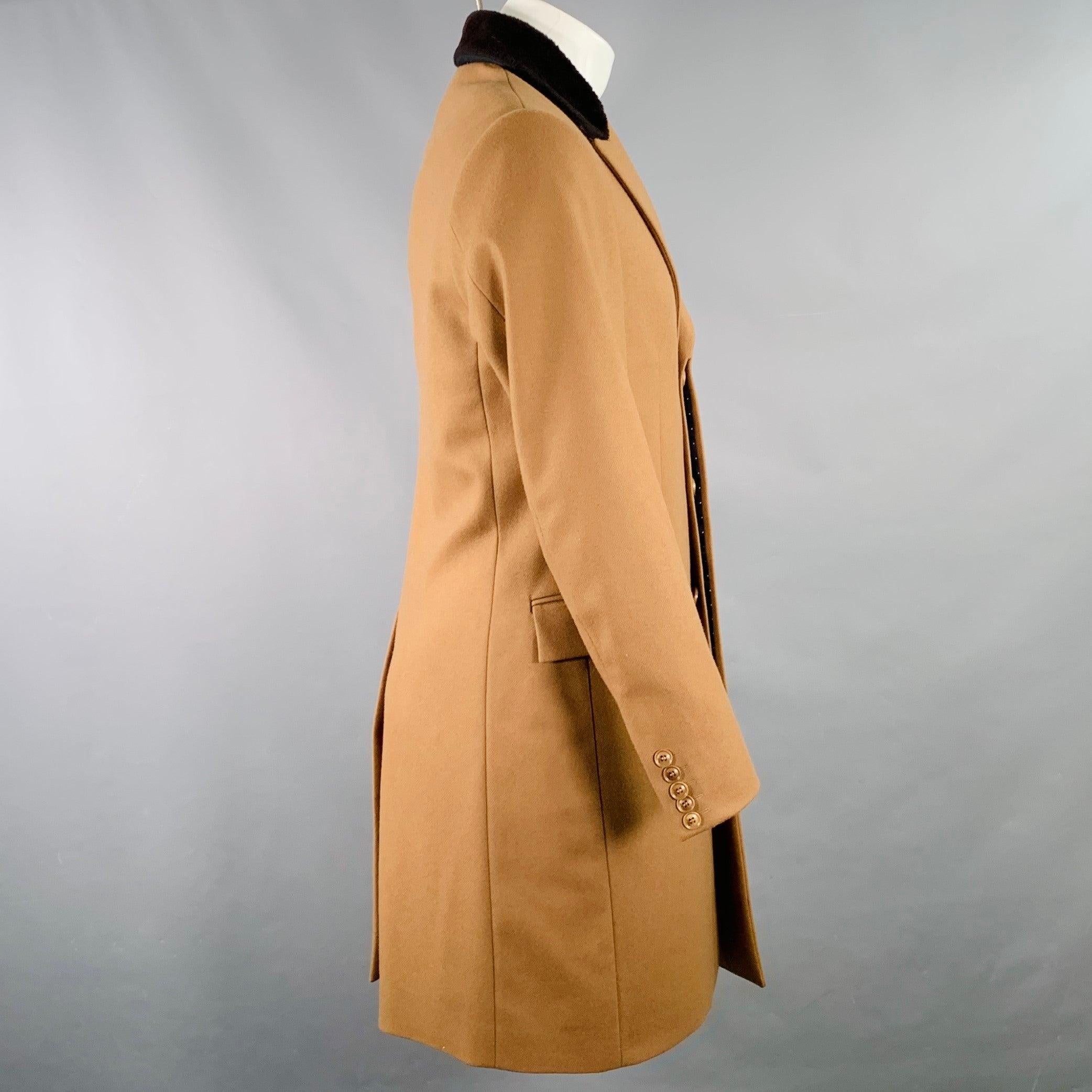 PAUL SMITH Size 38 Tan Brown Wool Cashmere Coat In Excellent Condition For Sale In San Francisco, CA