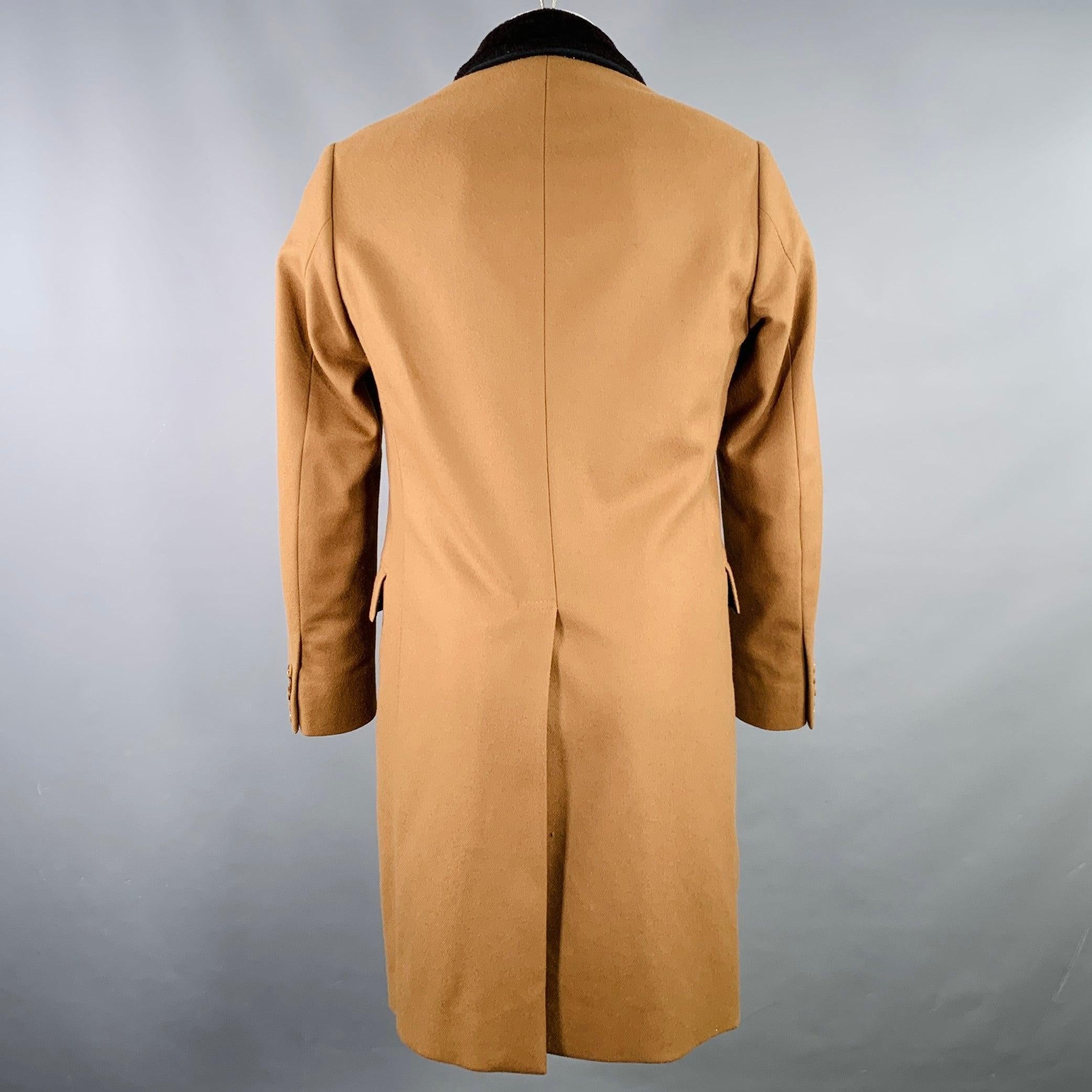 Men's PAUL SMITH Size 38 Tan Brown Wool Cashmere Coat For Sale