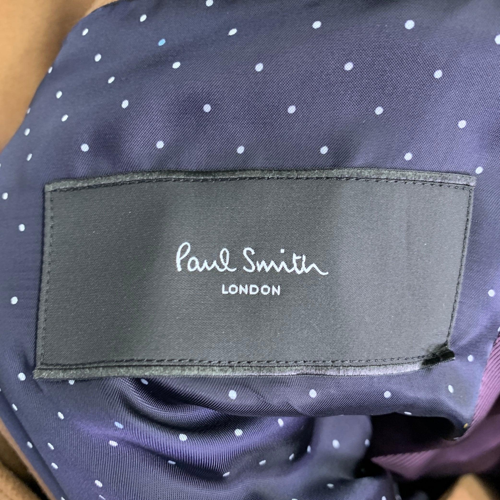 PAUL SMITH Size 38 Tan Brown Wool Cashmere Coat For Sale 4