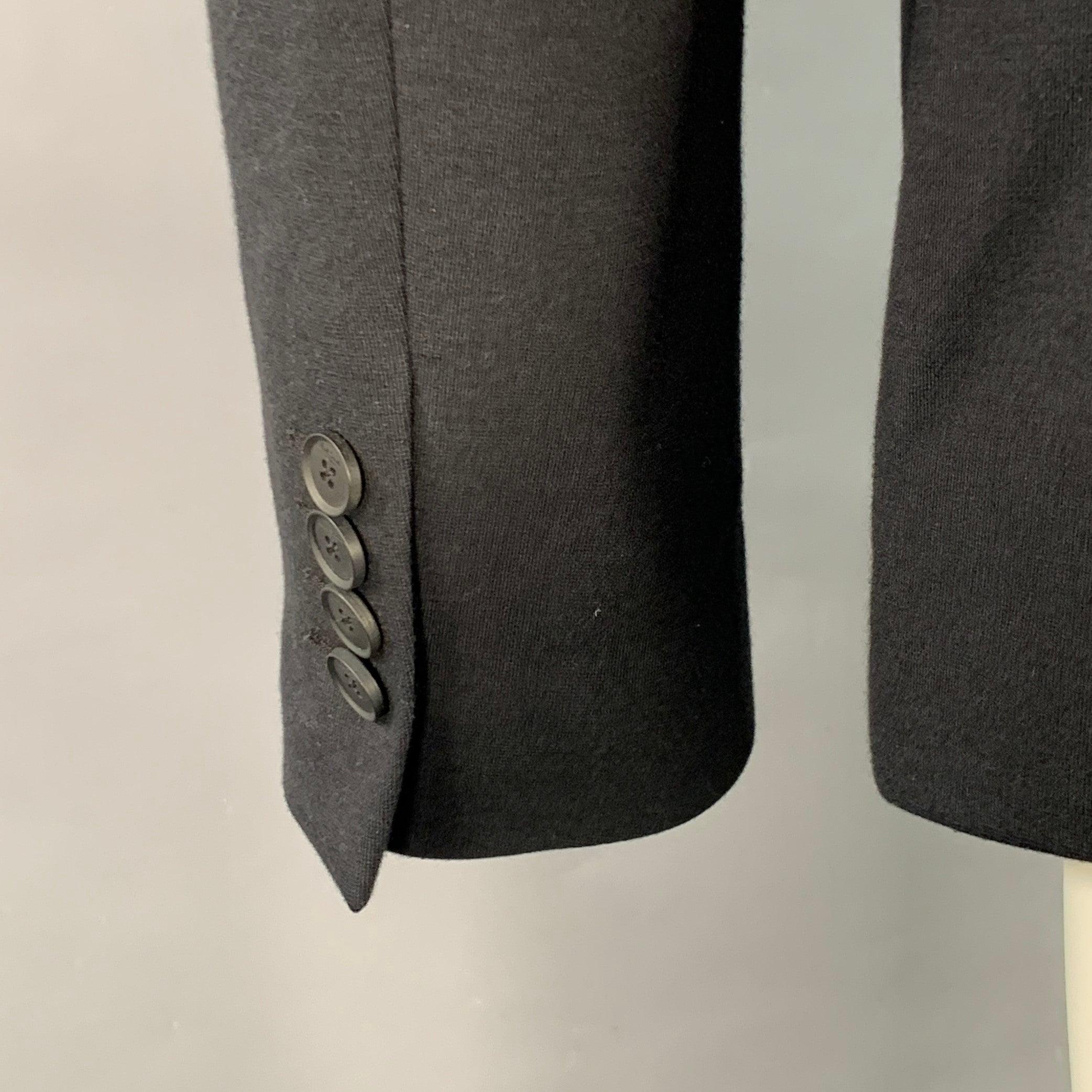 PAUL SMITH Taille 40 Manteau de sport à revers échancré en coton viscose noir Pour hommes en vente