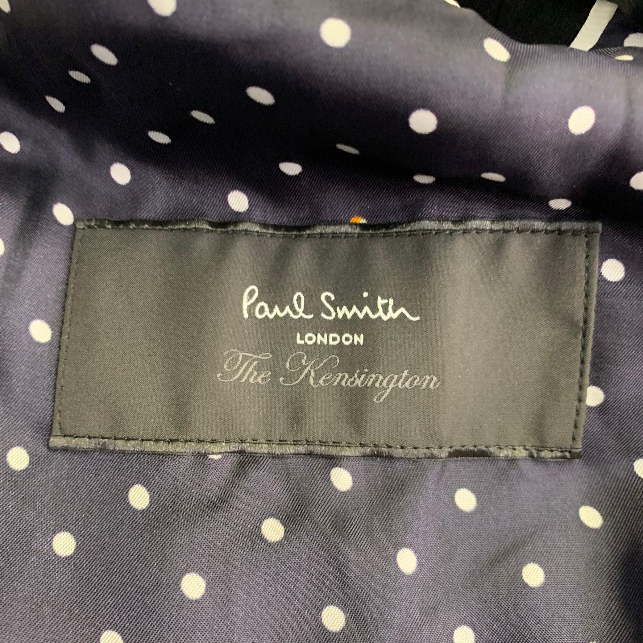 PAUL SMITH Taille 40 Manteau de sport à revers échancré en coton viscose noir en vente 1