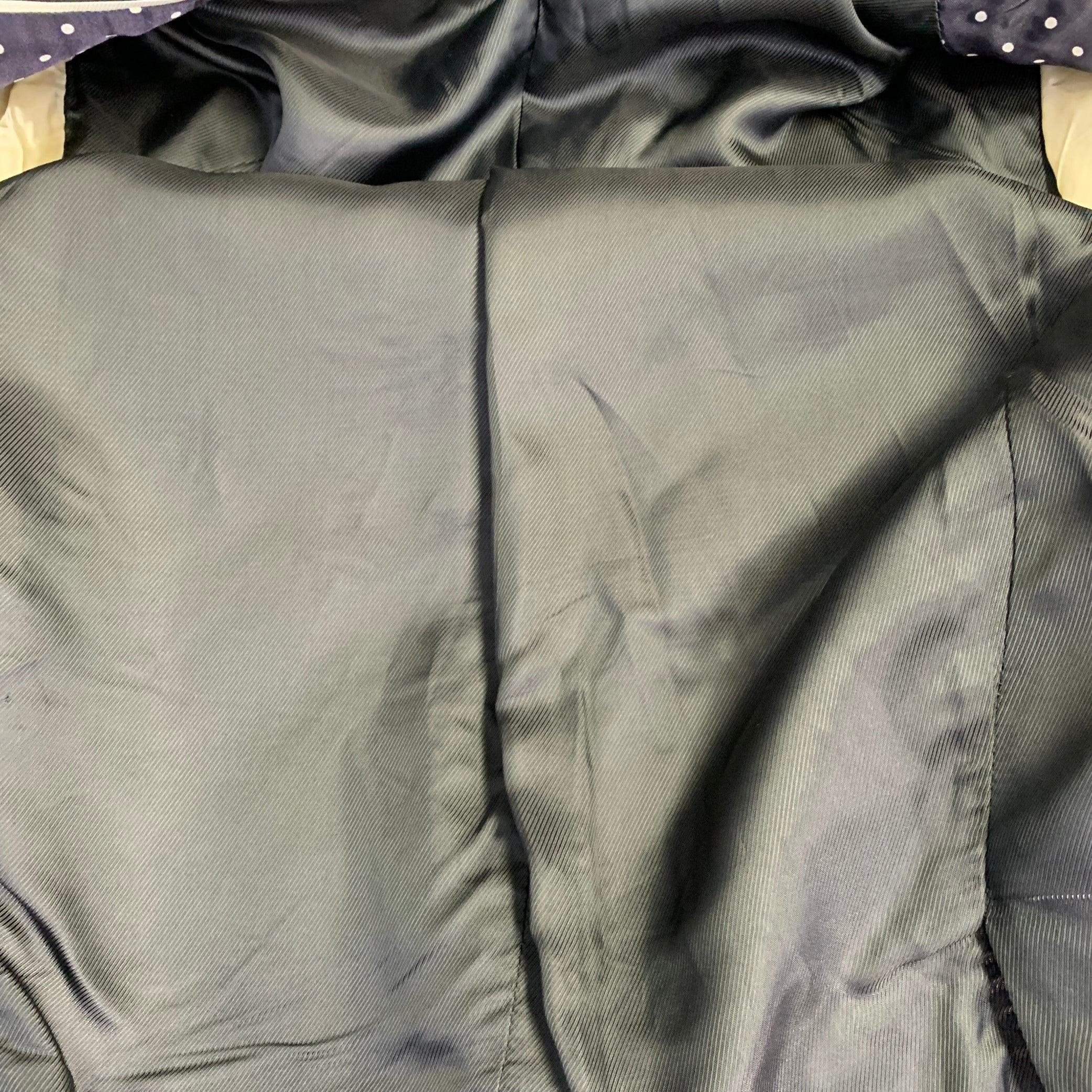 PAUL SMITH Taille 40 Manteau de sport à revers échancré en coton viscose noir en vente 2