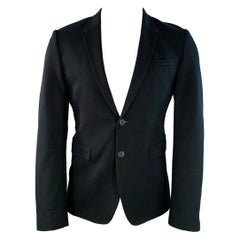 Paul Smith taglia 40 Cappotto sportivo con risvolto in cotone e viscosa nera