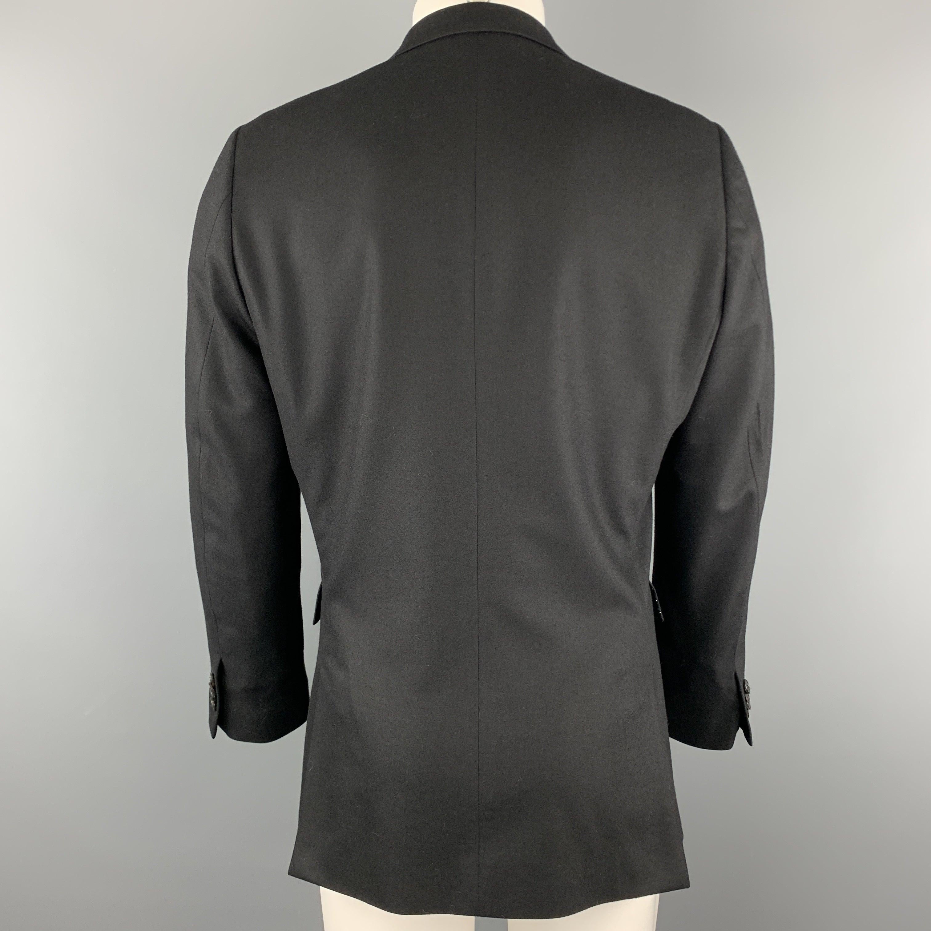 Men's PAUL SMITH Size 40 Black Wool / Cashmere Peak Lapel Sport Coat For Sale