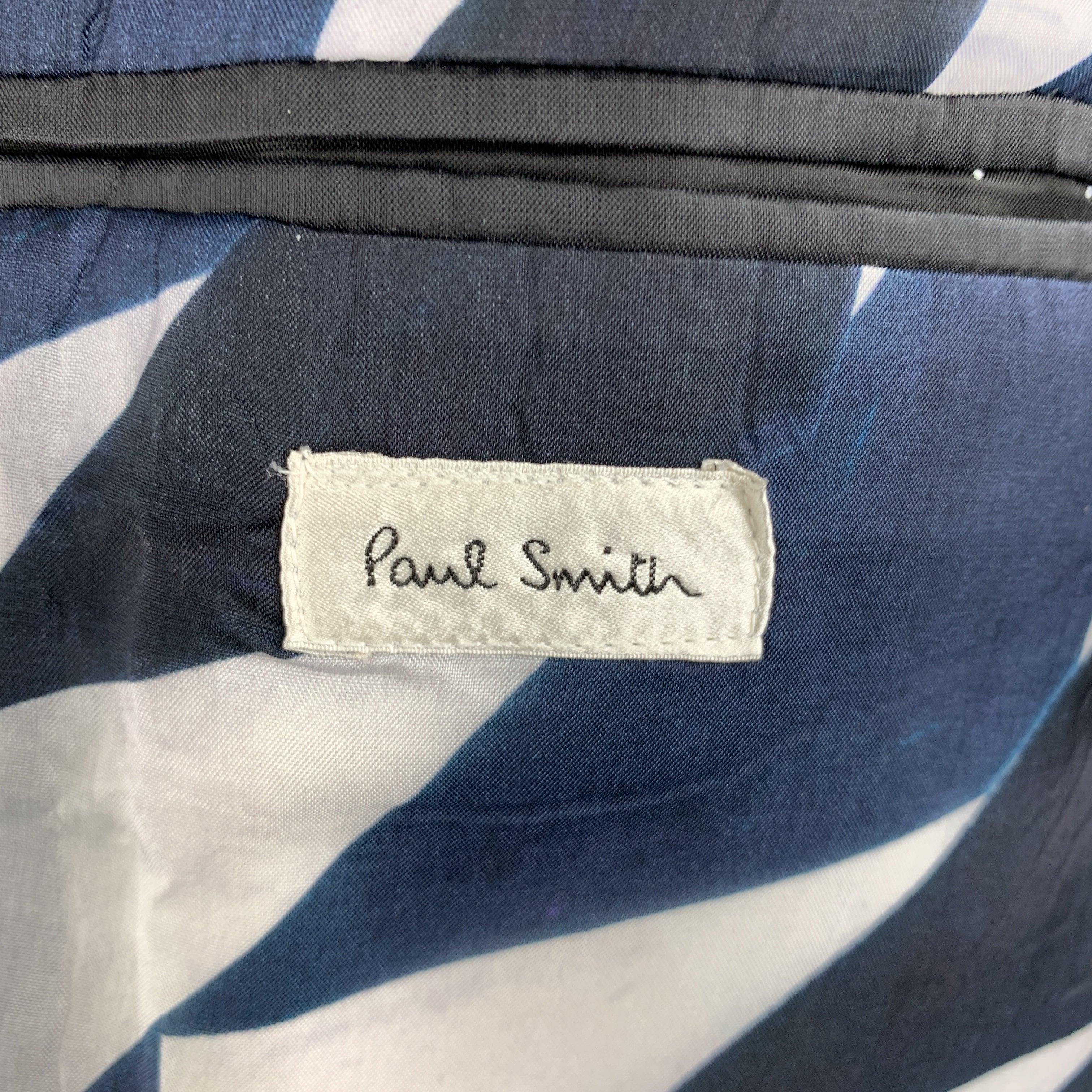 PAUL SMITH Size 40 Black Wool / Cashmere Peak Lapel Sport Coat For Sale 1